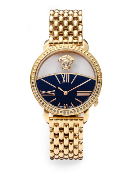 versace gold watch women's|Gold Versace watch women.